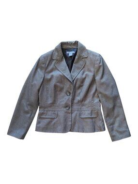 Ann Taylor Petites Womens Gray 2 Button Blazer Jacket
